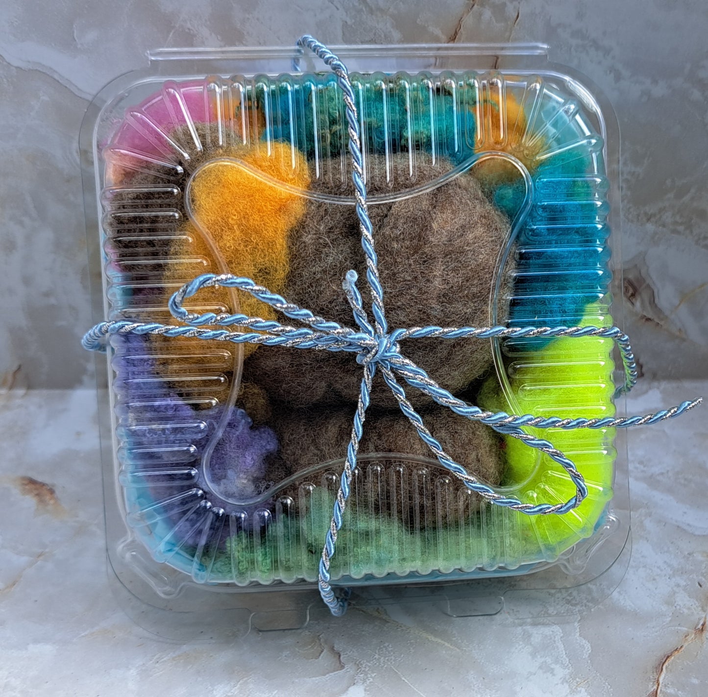 Beginner Sheep Felting Kit -- Rainbow