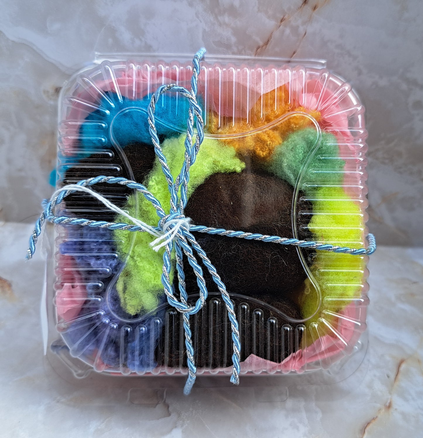 Beginner Sheep Felting Kit -- Rainbow