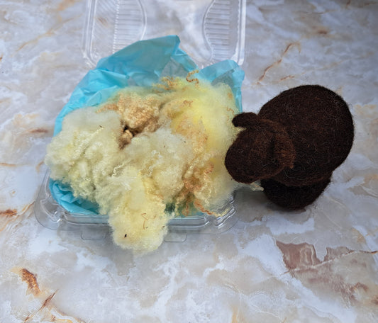 Beginner Sheep Felting Kit -- White