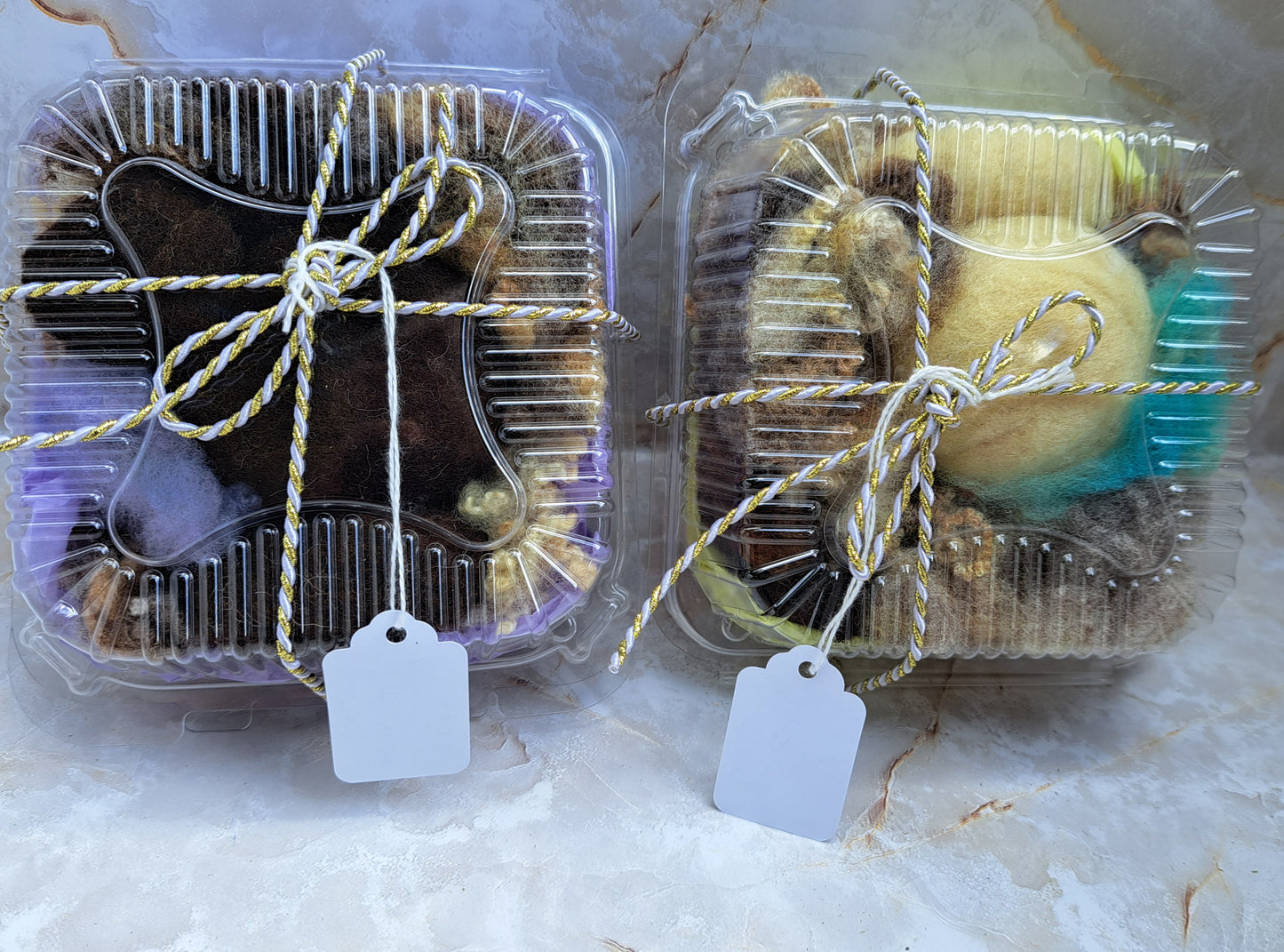 Beginner Sheep Felting Kit -- Spotted