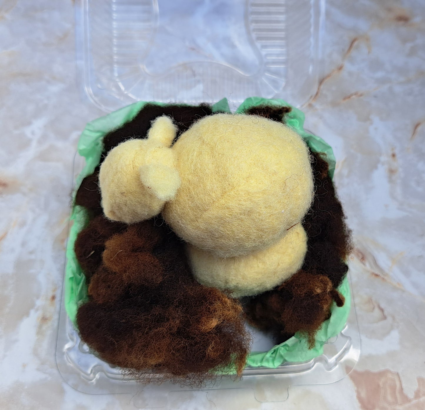 Beginner Sheep Felting Kit -- Black