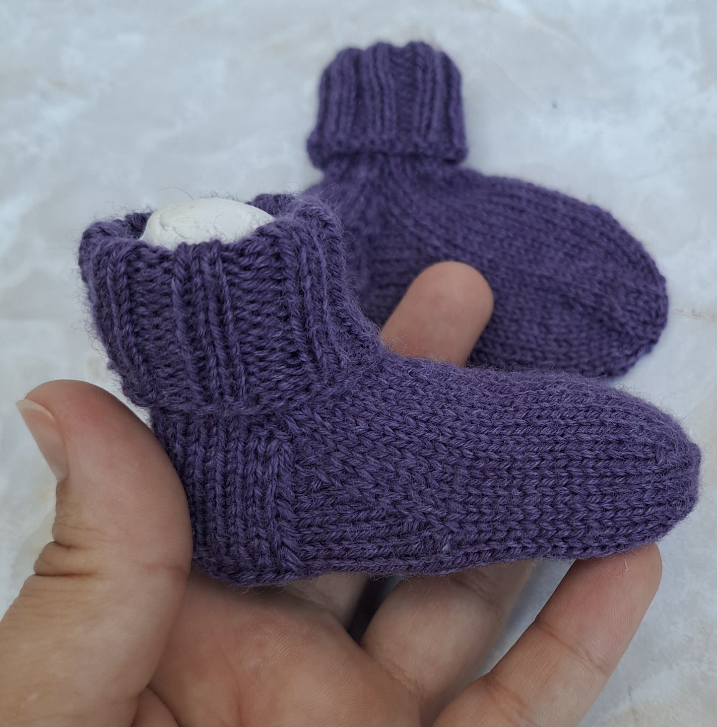 Hand Knit Baby Socks (newborn to 3 months) -- Soft, Cozy, and Machine Washable