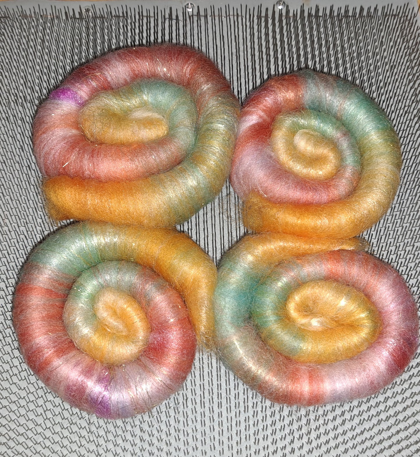 Alice in Wonderland Rolags – 1 ounce US Wool Blend