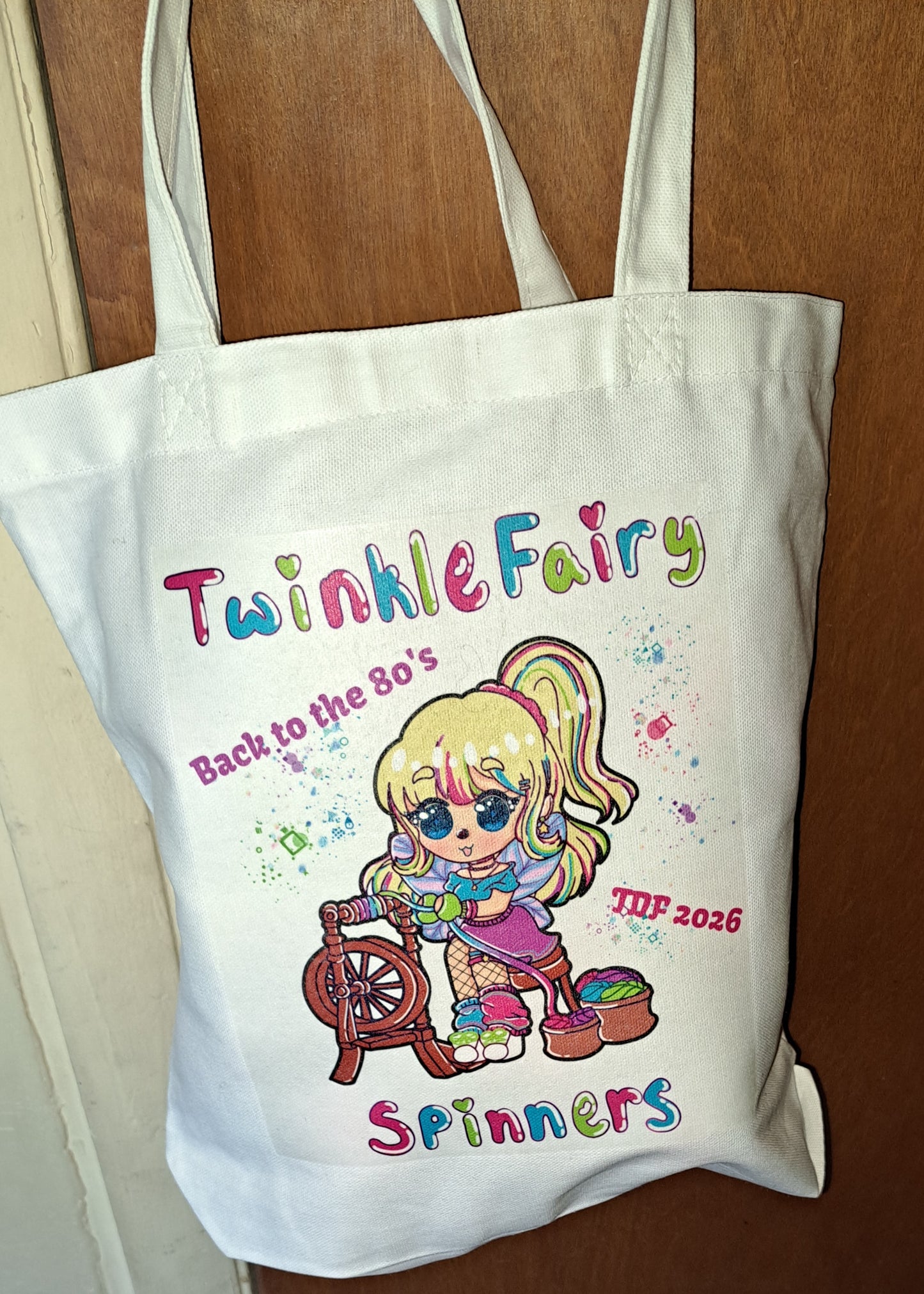 Twinkle Fairy Spinners Team Tote Bag
Tour de Fleece 2026 – Back to the 80’s