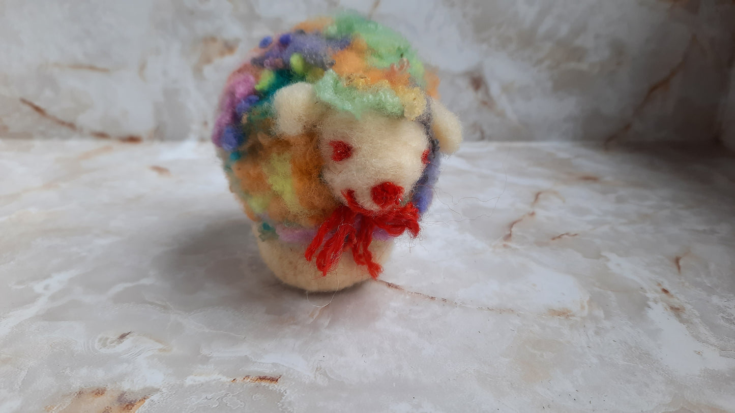 Felted Sheep -- Rainbow