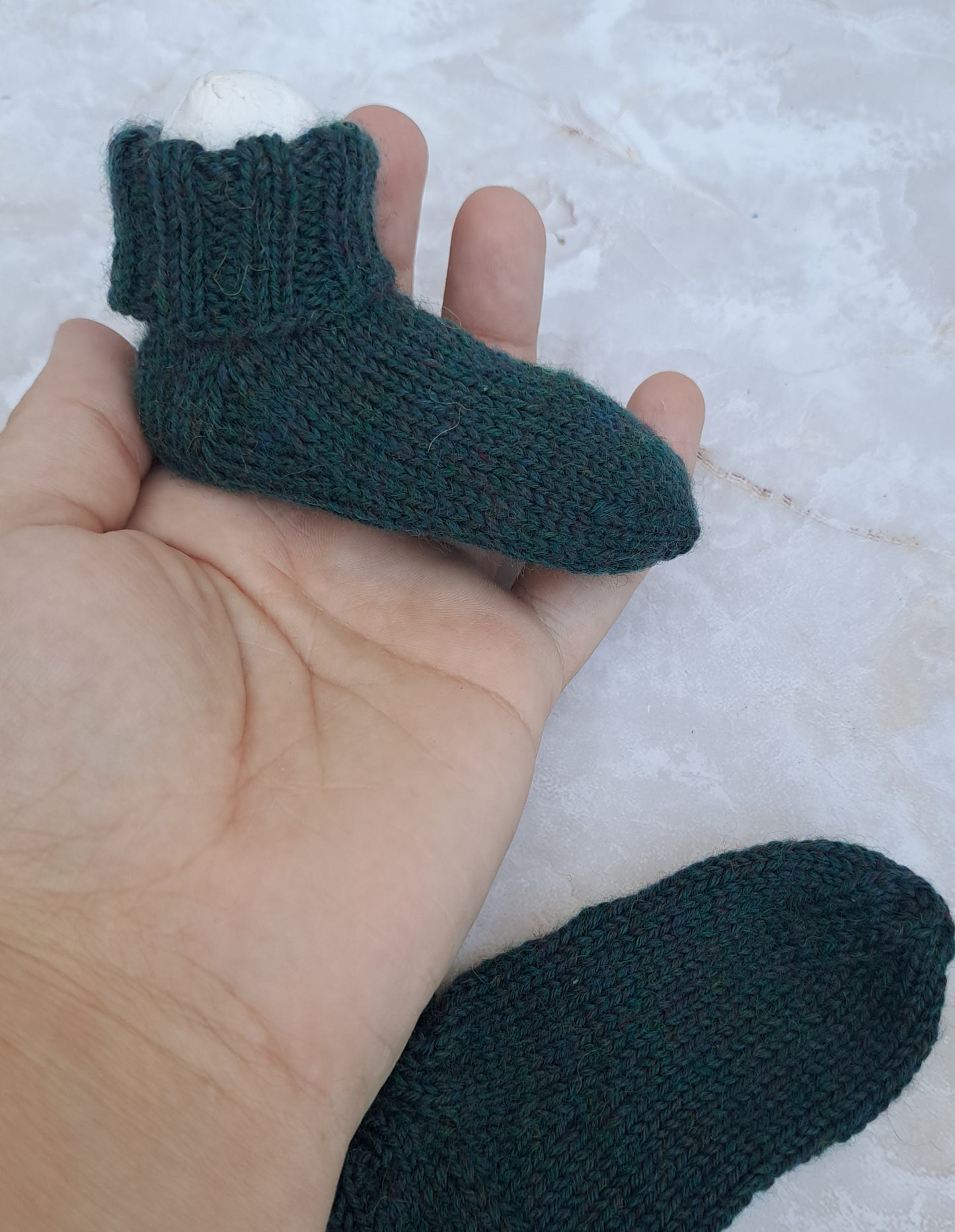 Hand Knit Baby Socks (newborn to 3 months) -- Soft, Cozy, and Machine Washable