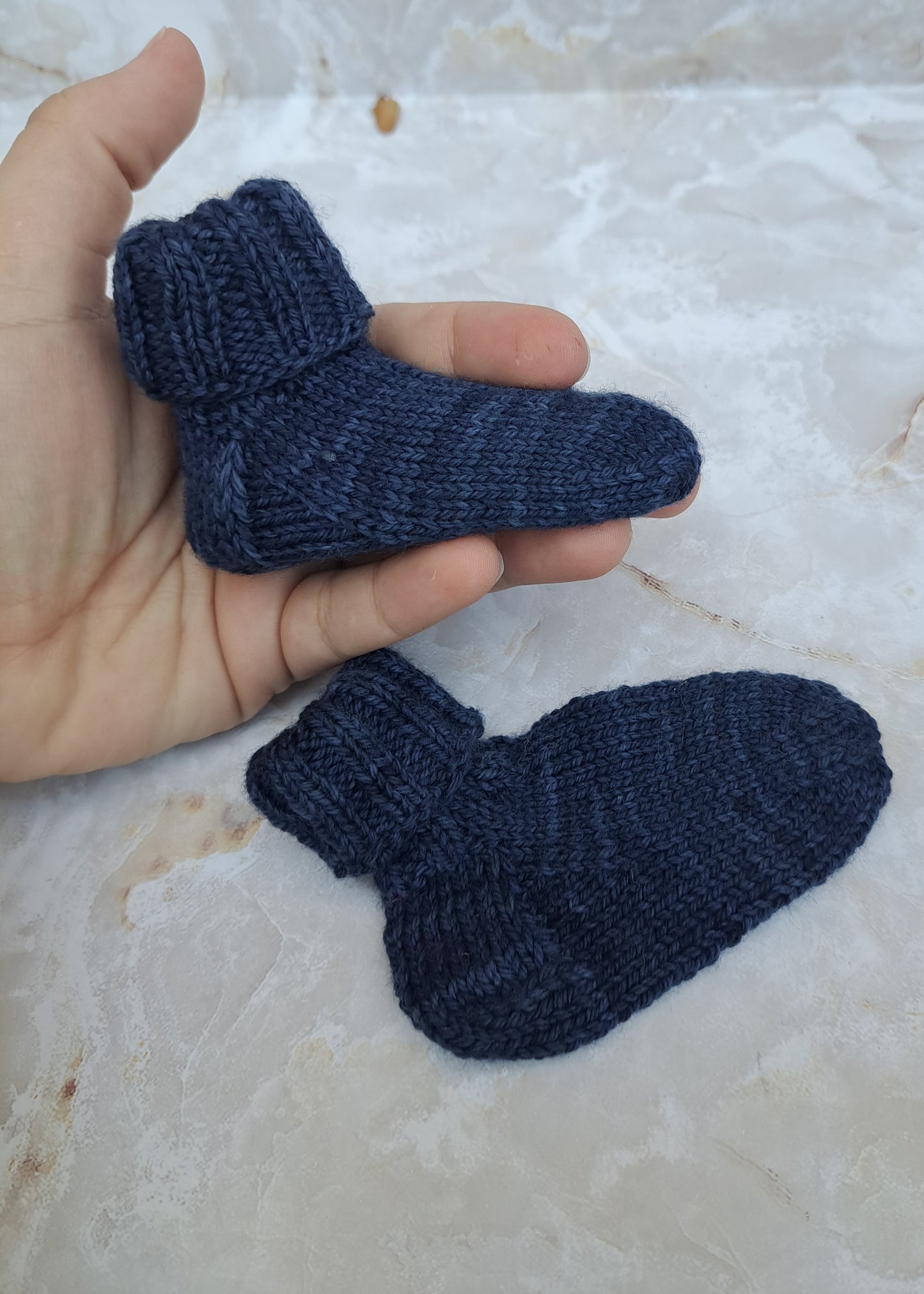 Hand Knit Baby Socks (newborn to 3 months) -- Soft, Cozy, and Machine Washable